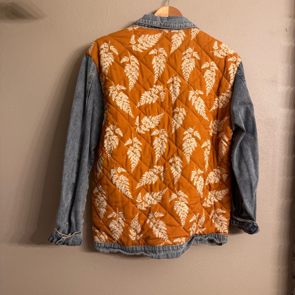 Bohme Leaf Patterned Jacket With Denim Sleeves - image 6